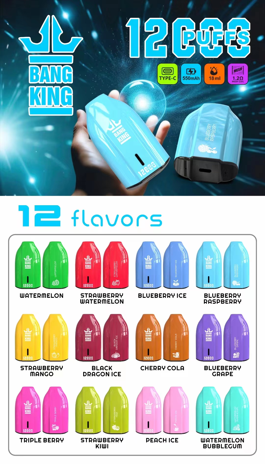 Bang King 12000 Puffs Flavor