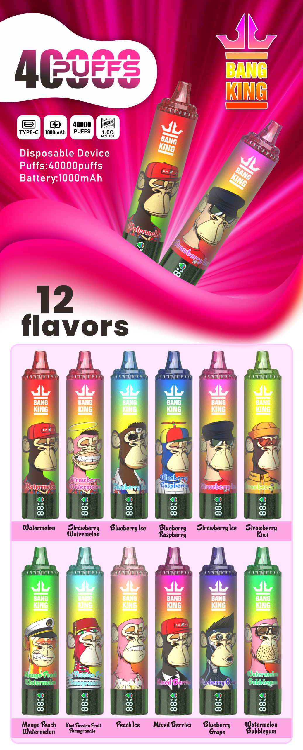 Bang King 40000 Puffs Flavors Bang King 40000 Puffs Flavors