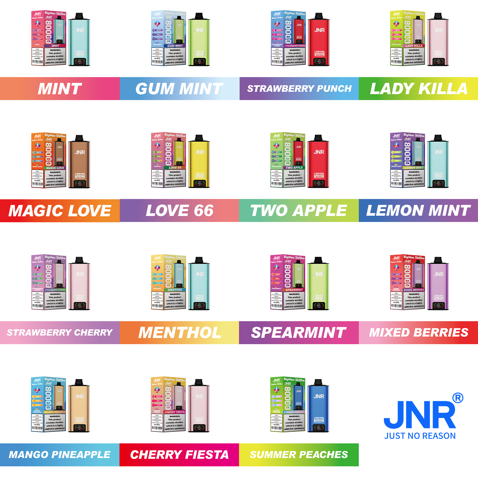 JNR Big Mac Shisha 80000 Puffs Flavor