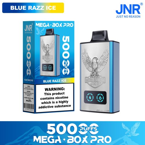 JNR Mega Box Pro 50000 Puffs BLUE RAZZ ICE JNR Mega Box Pro 50000 Puffs BLUE RAZZ ICE