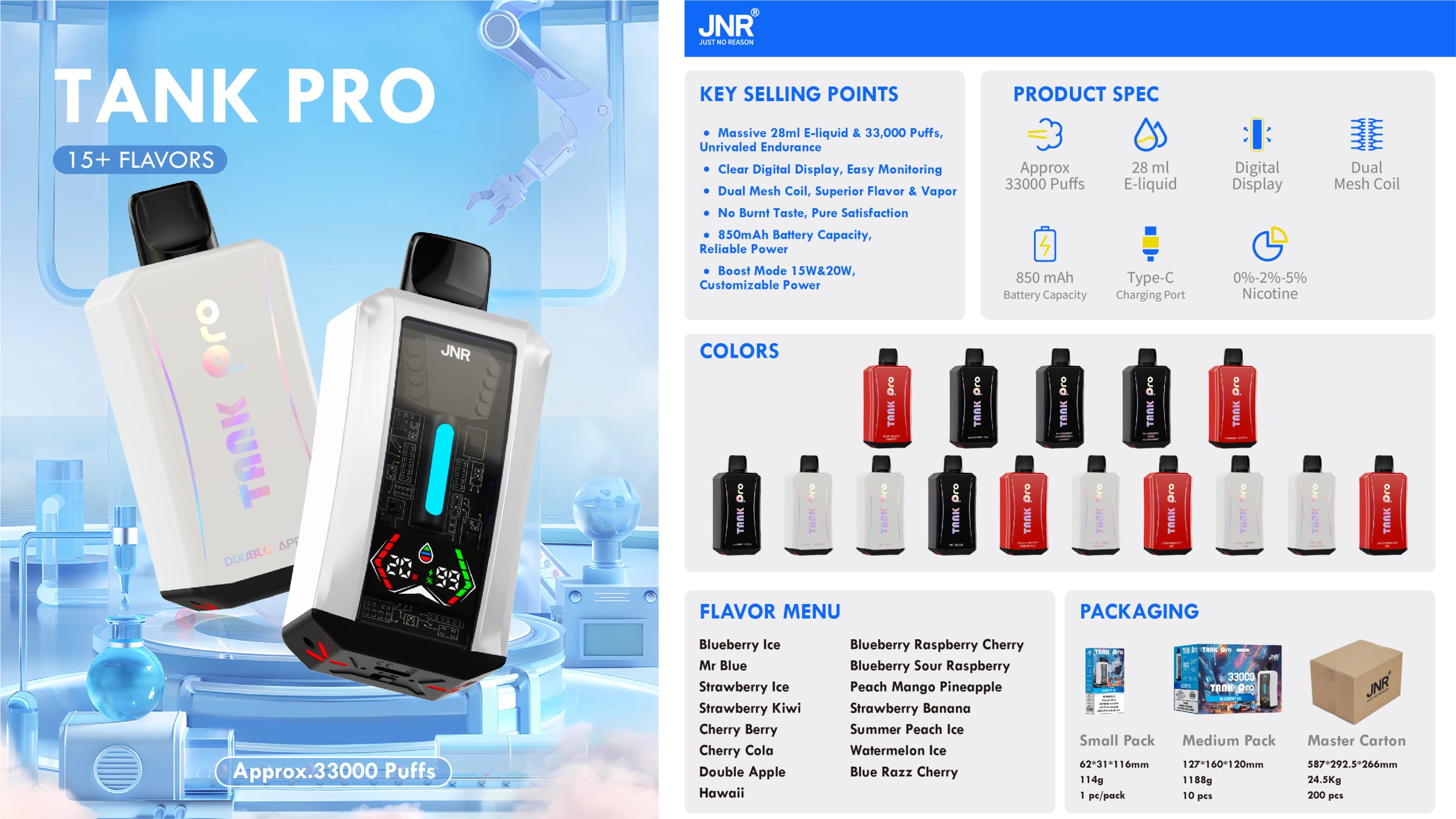 JNR Tank Pro 33000 Puffs Poster