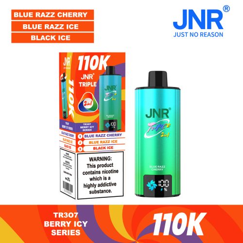 JNR Triple 3 in 1 110000 Puffs Blue Razz Cherry Blue Razz Ice Black Ice