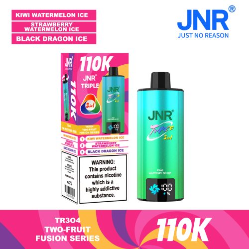 JNR Triple 3 in 1 110000 Puffs Kiwi Watermelon Ice Strawberry Watermelon Ice Black Dragon Ice
