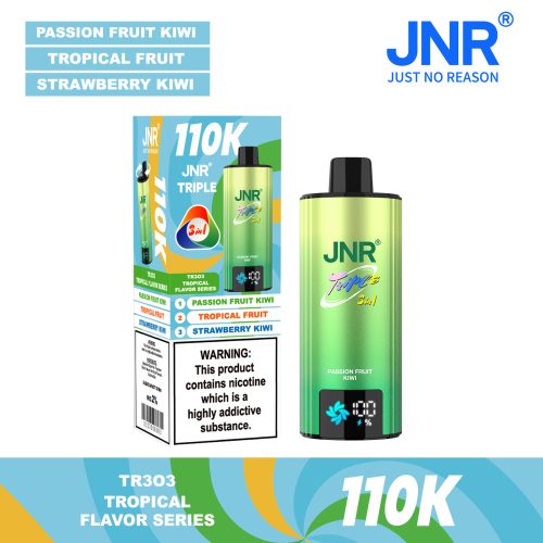 JNR Triple 3 in 1 110000 Puffs Passion Fruit Kiwi Tropical Fruit Strawberry Kiwi