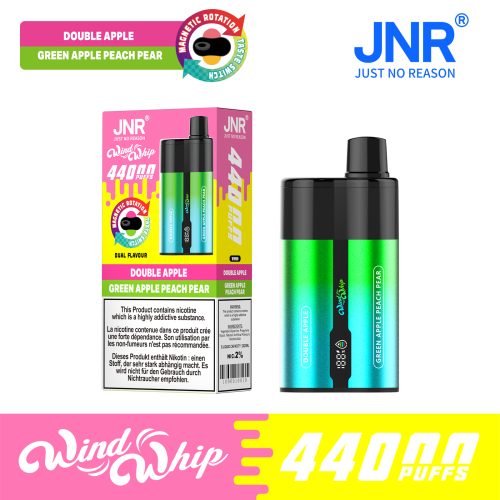 JNR WindWhip 44000 Puffs Double appleGreen Apple Peach Pear