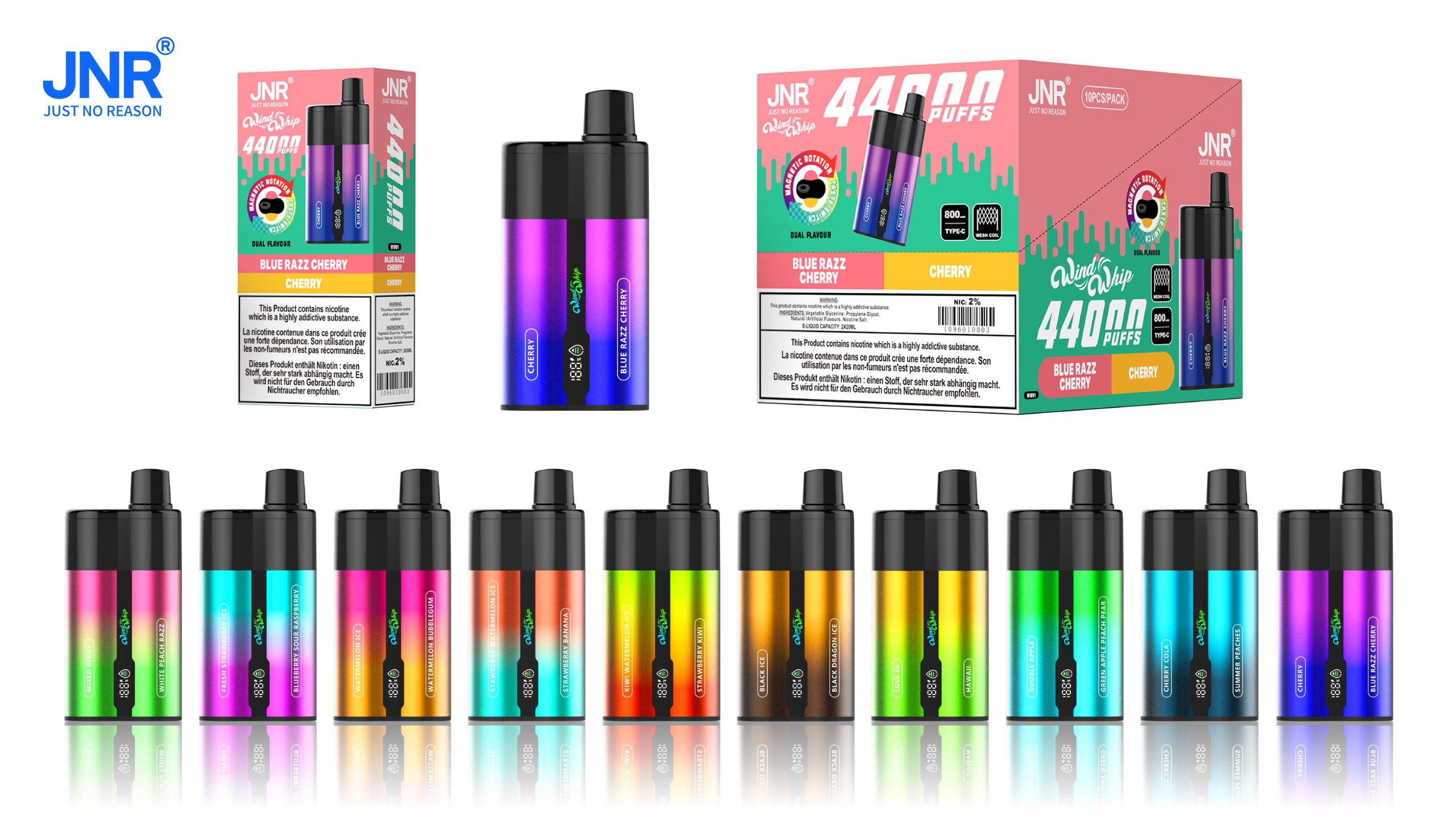 JNR WindWhip 44000 Puffs Flavors