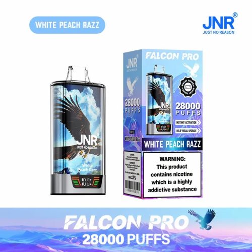 white-peach-razz-JNR Falcon Pro 28000 Puffs