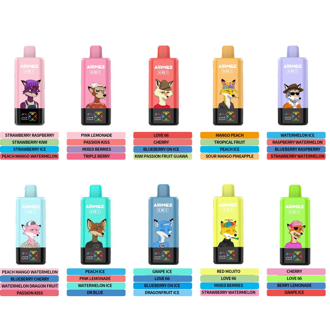 Airmez Fox 4 in 1 120000 Puffs Flavors