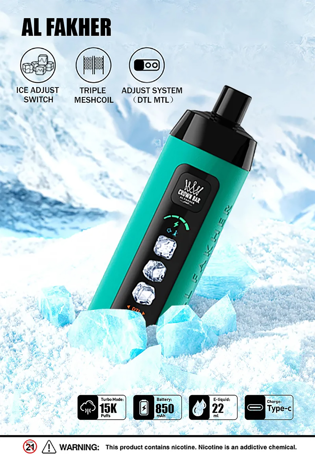 Al Fakher 15000 Puffs Ice Adjust Banner