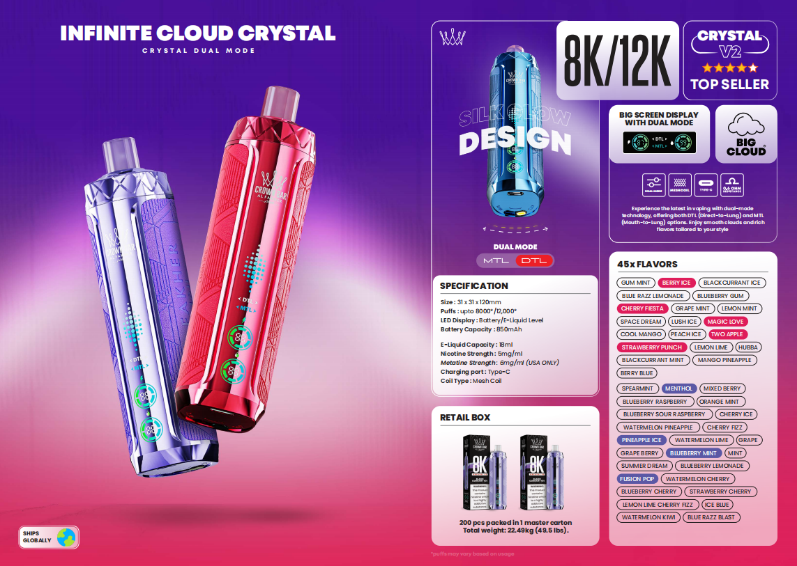 Al Fakher Crystal V2 8000 Puffs Banner
