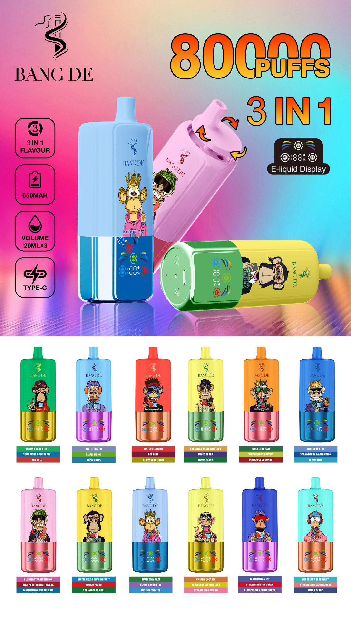 Bang DE Triple 80000 Puffs Flavors