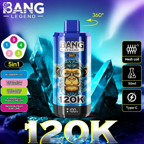 Bang Legend 120000 Puffs blueberry ice watermelon bubble gum sour apple mango melon passion fruit kiwi lime