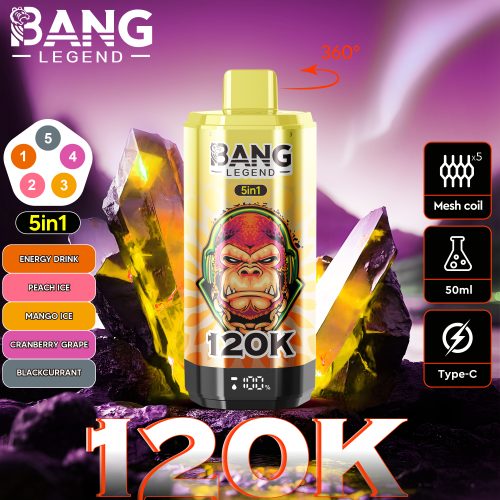 Bang Legend 120000 Puffs enegry drink peach ice mango ice cranberry grape blackcurrant