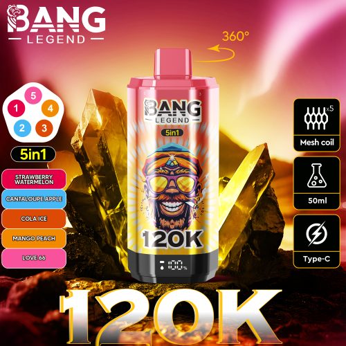 Bang Legend 120000 Puffs strawberry watermelon cantaloupe apple cola ice mango peach love 66