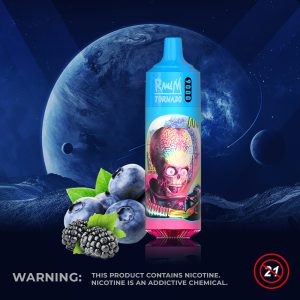 Blueberry sour raspberry RandM Tornado 9000 Puffs