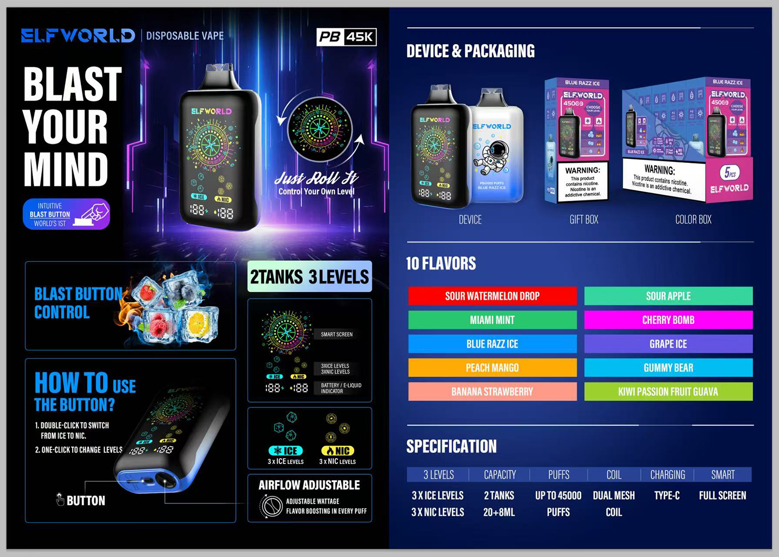 Elfworld PB 45000 Puffs Banner Elfworld PB 45000 Puffs Banner