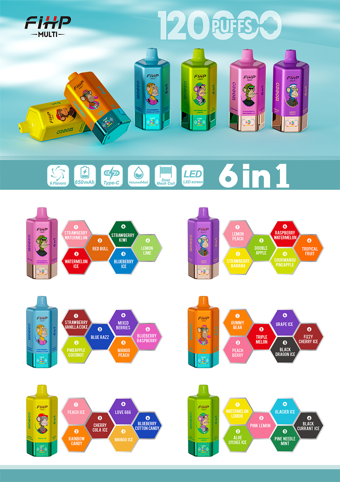 FIHP 120000 Puffs Flavors List