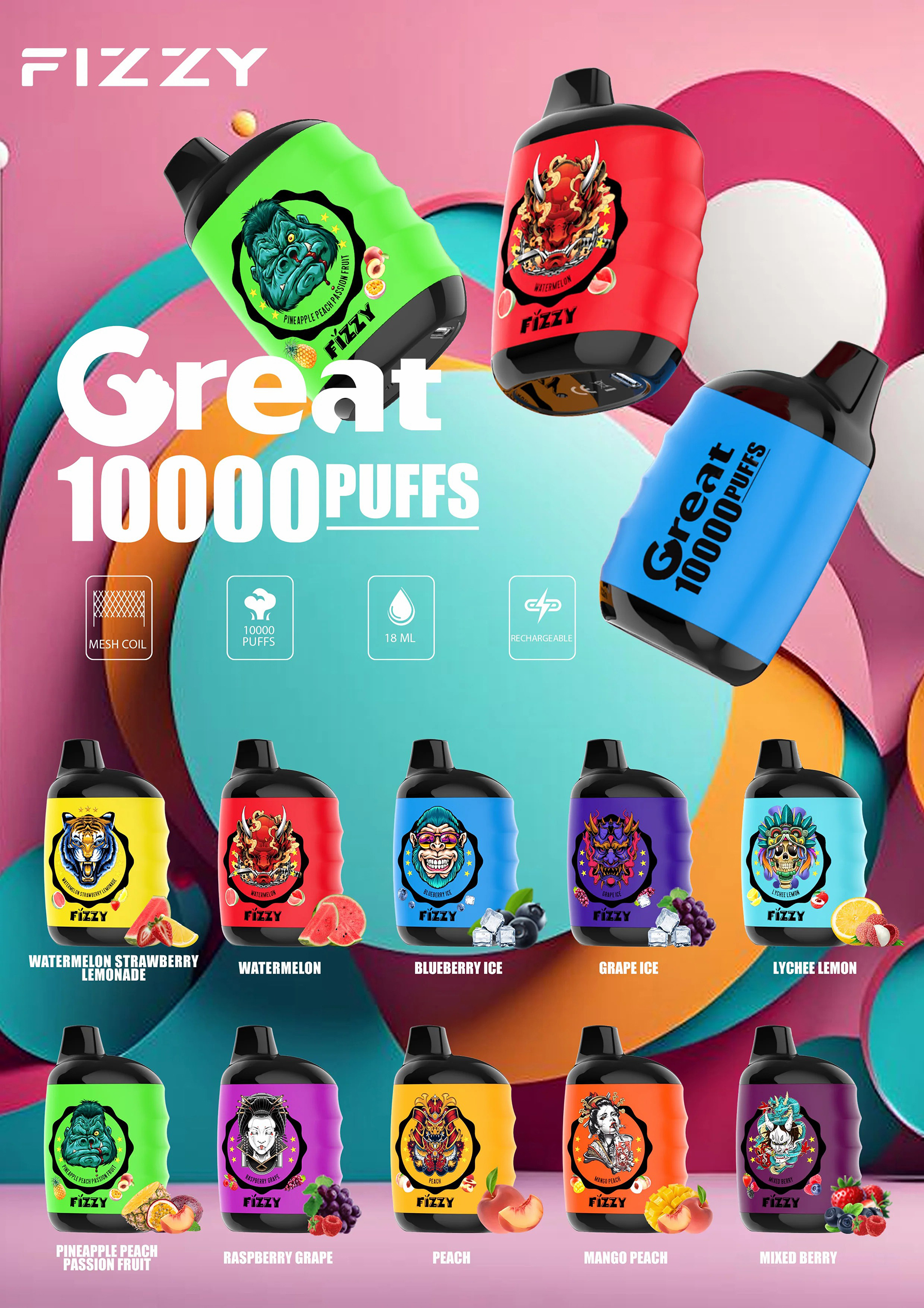 Fizzy Great 10000 Puffs Disposable Vape Fizzy Great 10000 Puffs Disposable Vape
