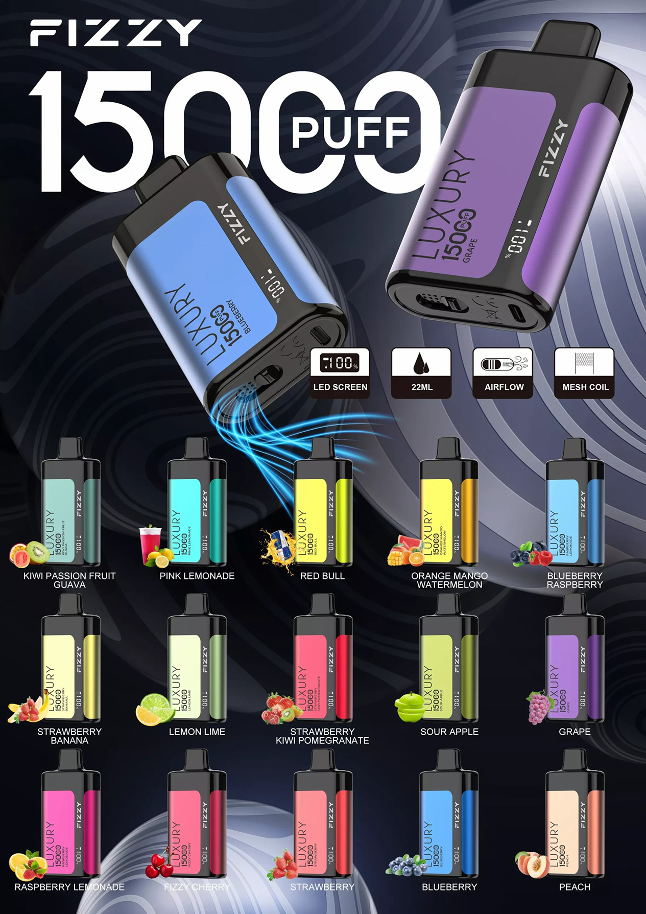 Fizzy Luxury 15000 Puffs Disposable Vape