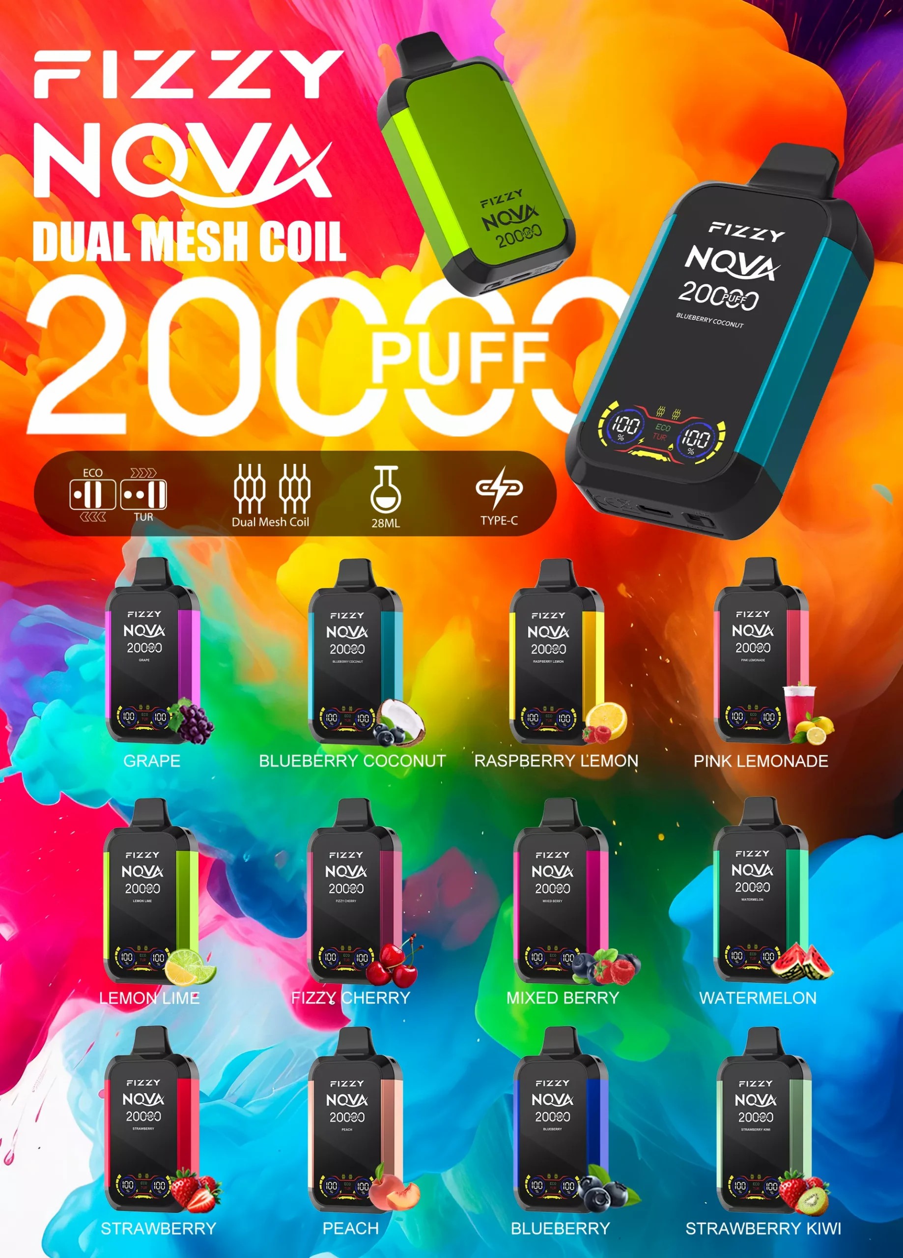 Fizzy Nova 20000 Puffs Banner Fizzy Nova 20000 Puffs Banner