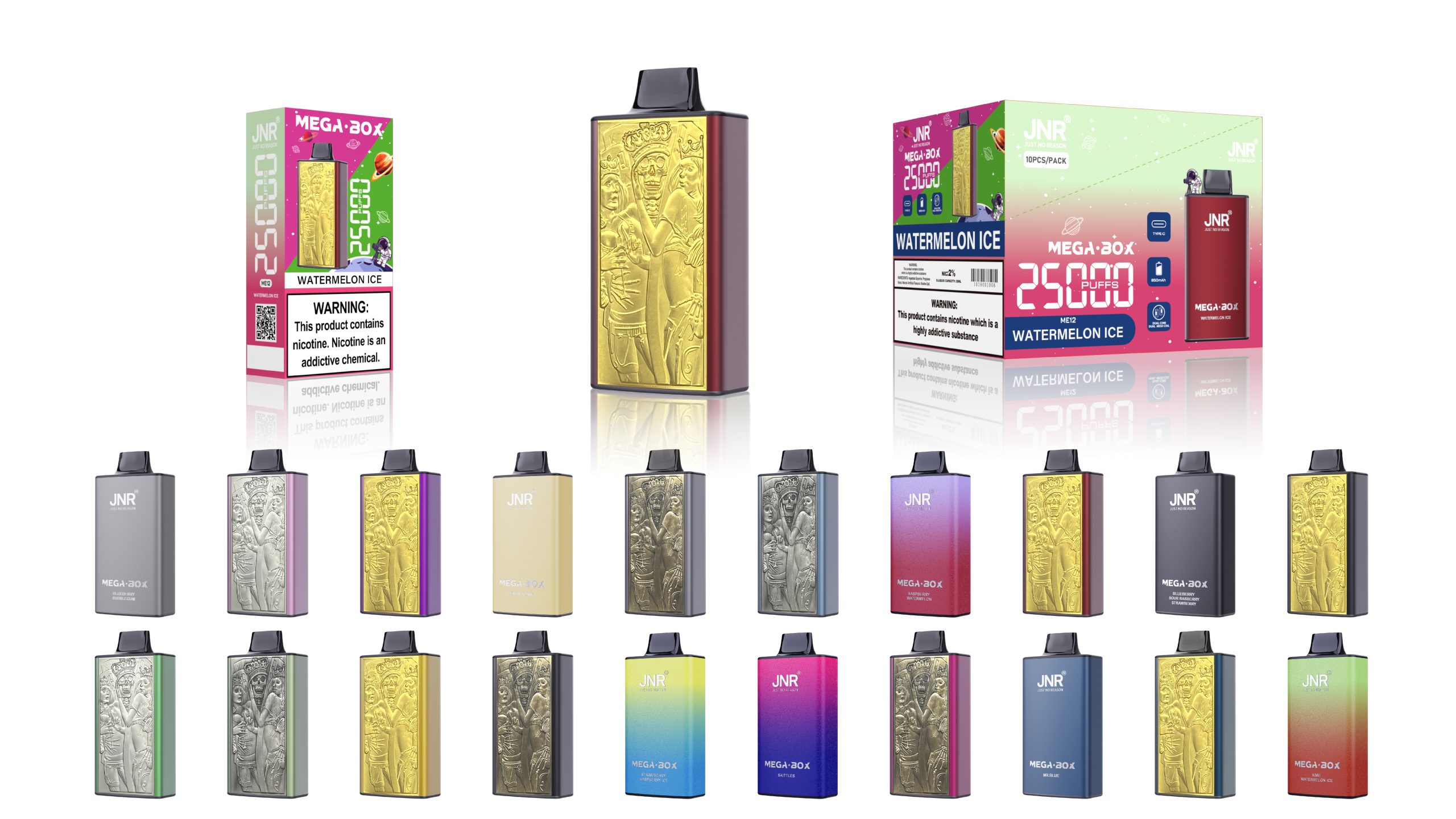 JNR Mega Box 25000 Puffs Flavors List