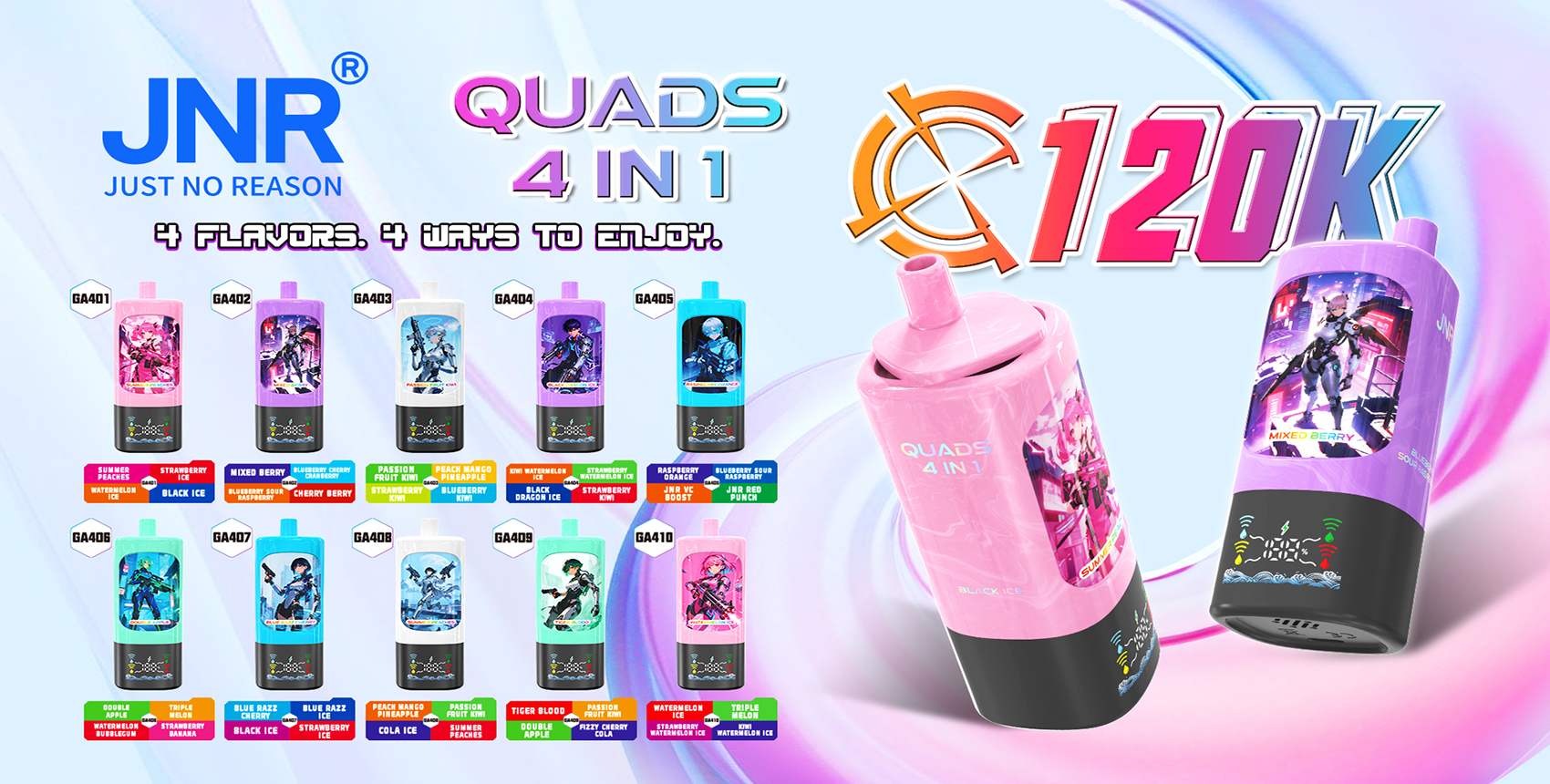 JNR QUADS 4 in 1 120K Puffs Banner JNR QUADS 4 in 1 120K Puffs Banner
