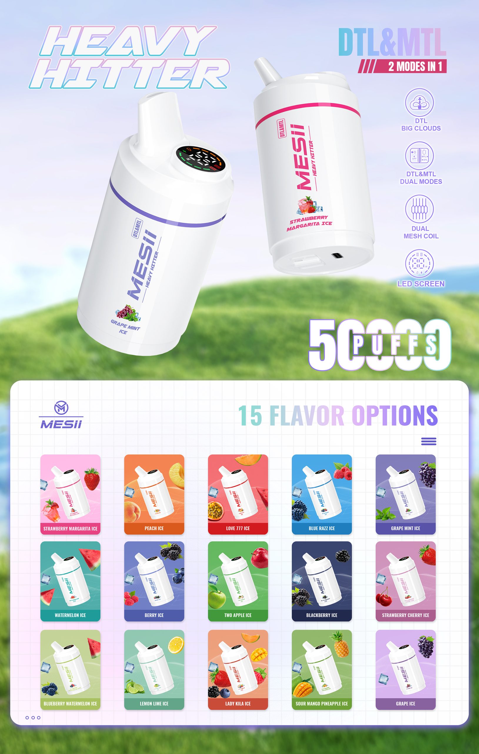 Mesii Shisha Heavy Hitter 50000 Puffs Banner