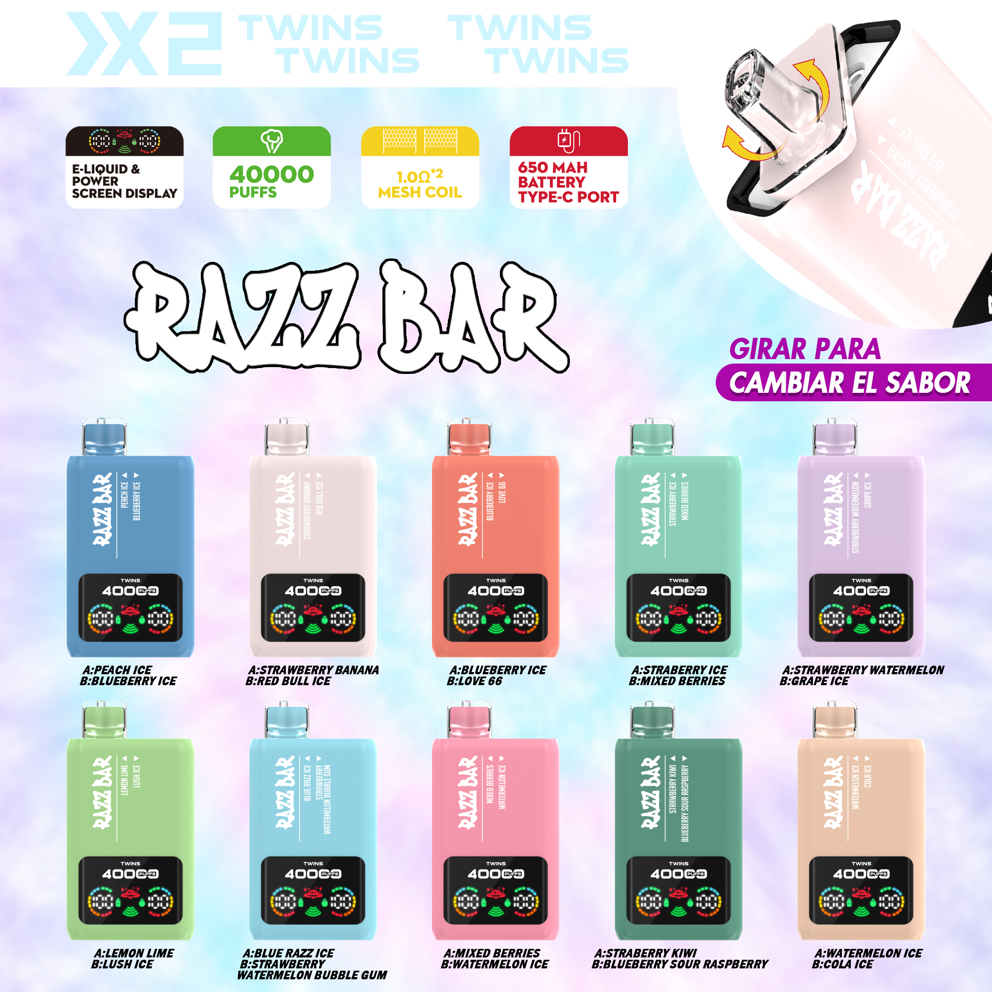 Razz Bar 40000 Puffs Flavors