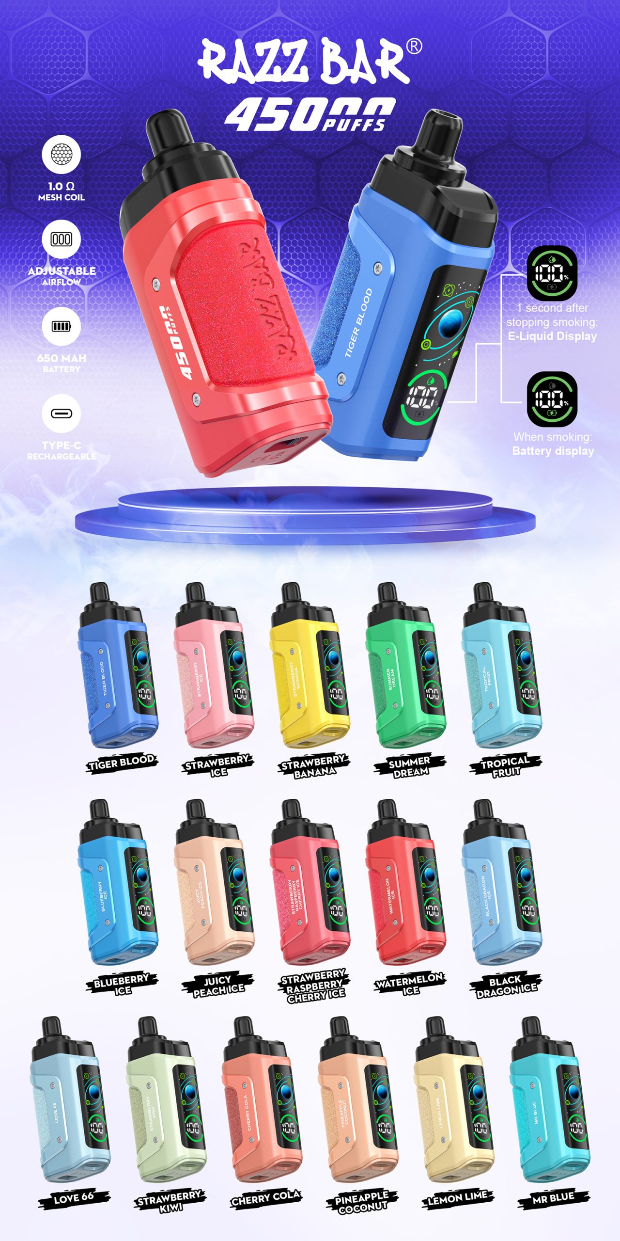 Razz Bar 45000 Puffs Flavors Razz Bar 45000 Puffs Flavors