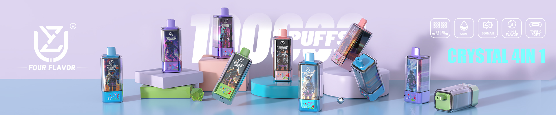 UZY Crystal 4 in 1 100000 Puffs Banner