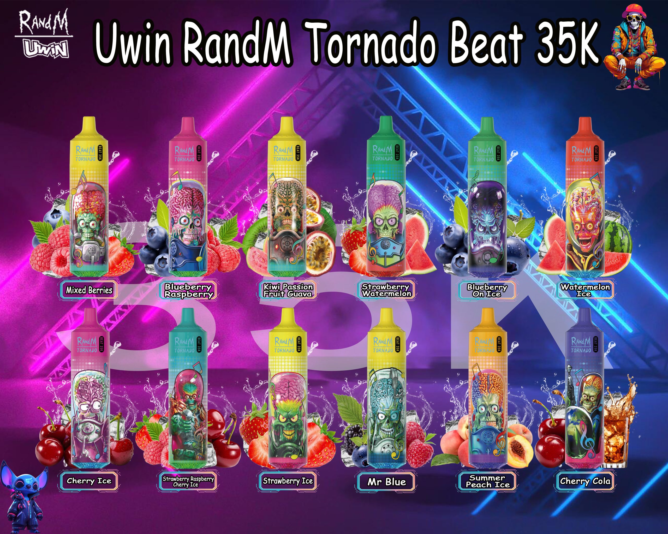 Uwin RandM Tornado Beat 35000 Puffs Flavor