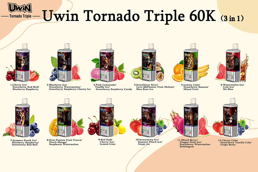 Uwin Tornado Triple 60000 Puffs Flavors Uwin Tornado Triple 60000 Puffs Flavors