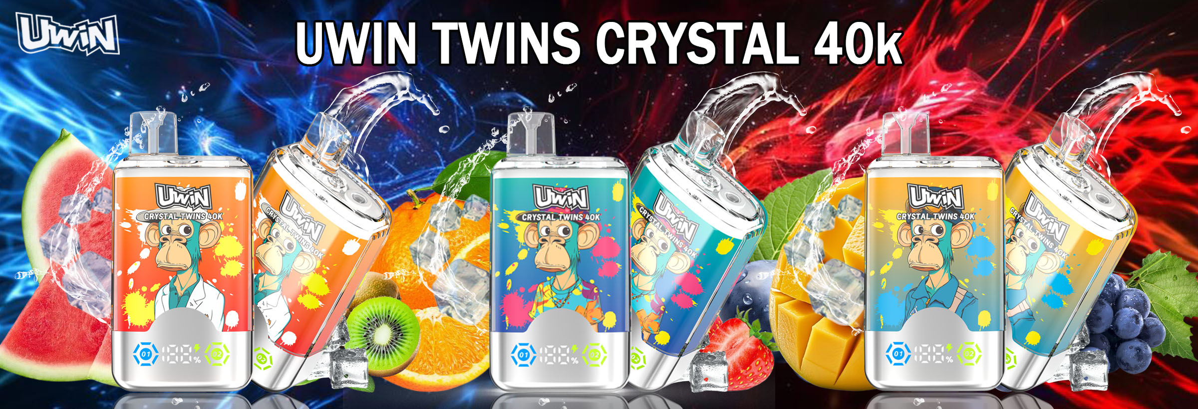 Uwin X RandM Twins Crystal 40000 Puffs Banner