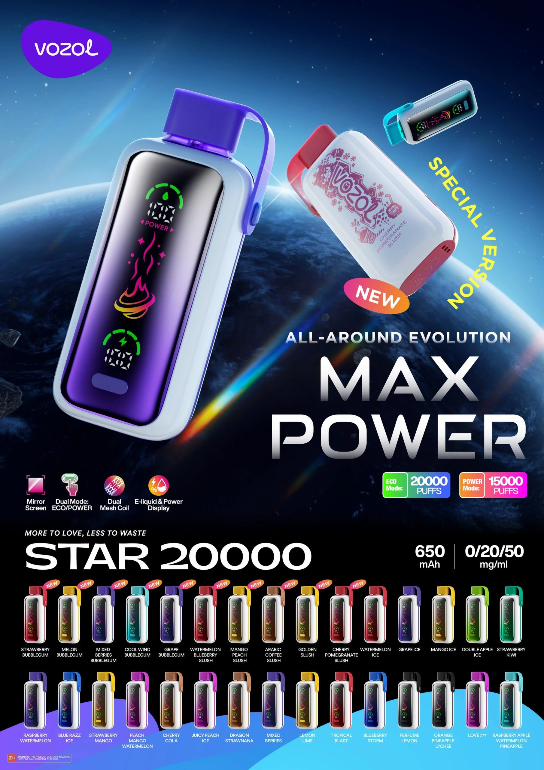 Vozol Star 20000 Puffs Flavors
