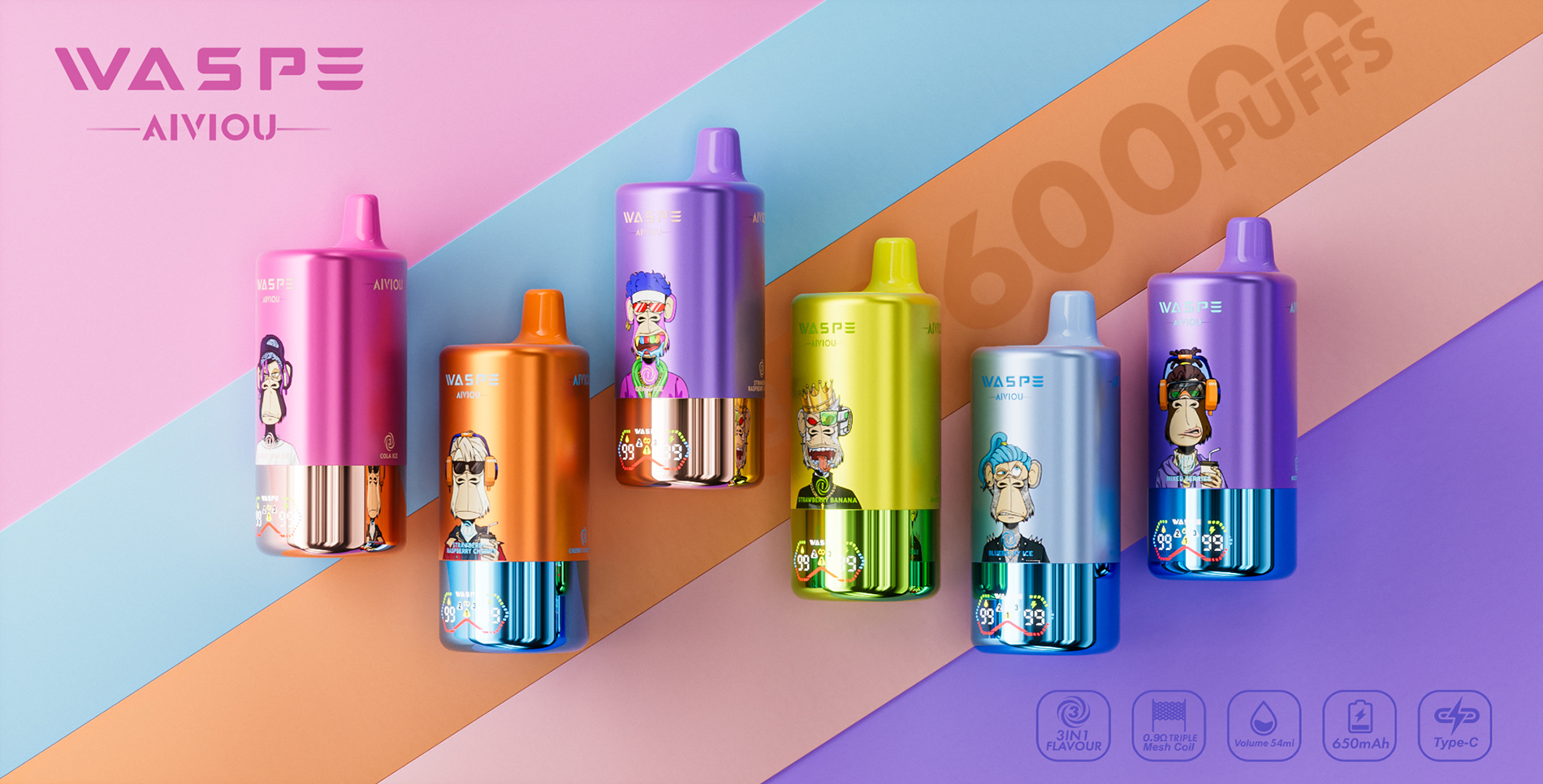 WASPE AIVIOU 60000 Puffs Banner