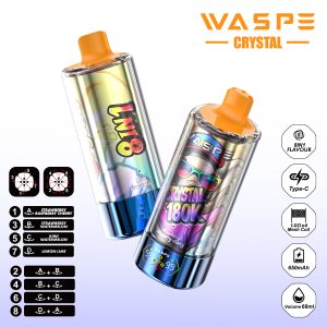 WASPE Crystal 8 in 1 180000 Puffs Strawberry Raspberry Cherry & Strawberry Watermelon & Kiwi Watermelon & Lemon Lime