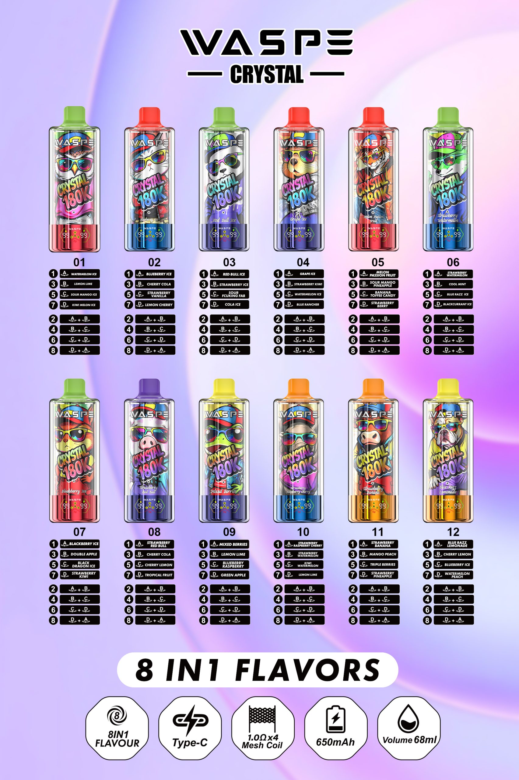 Waspe Crystal 180k flavor