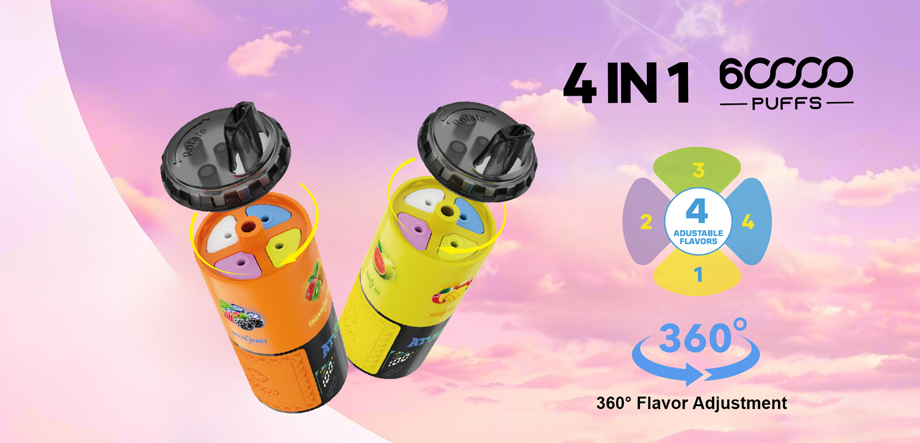 ATVS 60000 Puffs 4 in 1 Flavors Poster