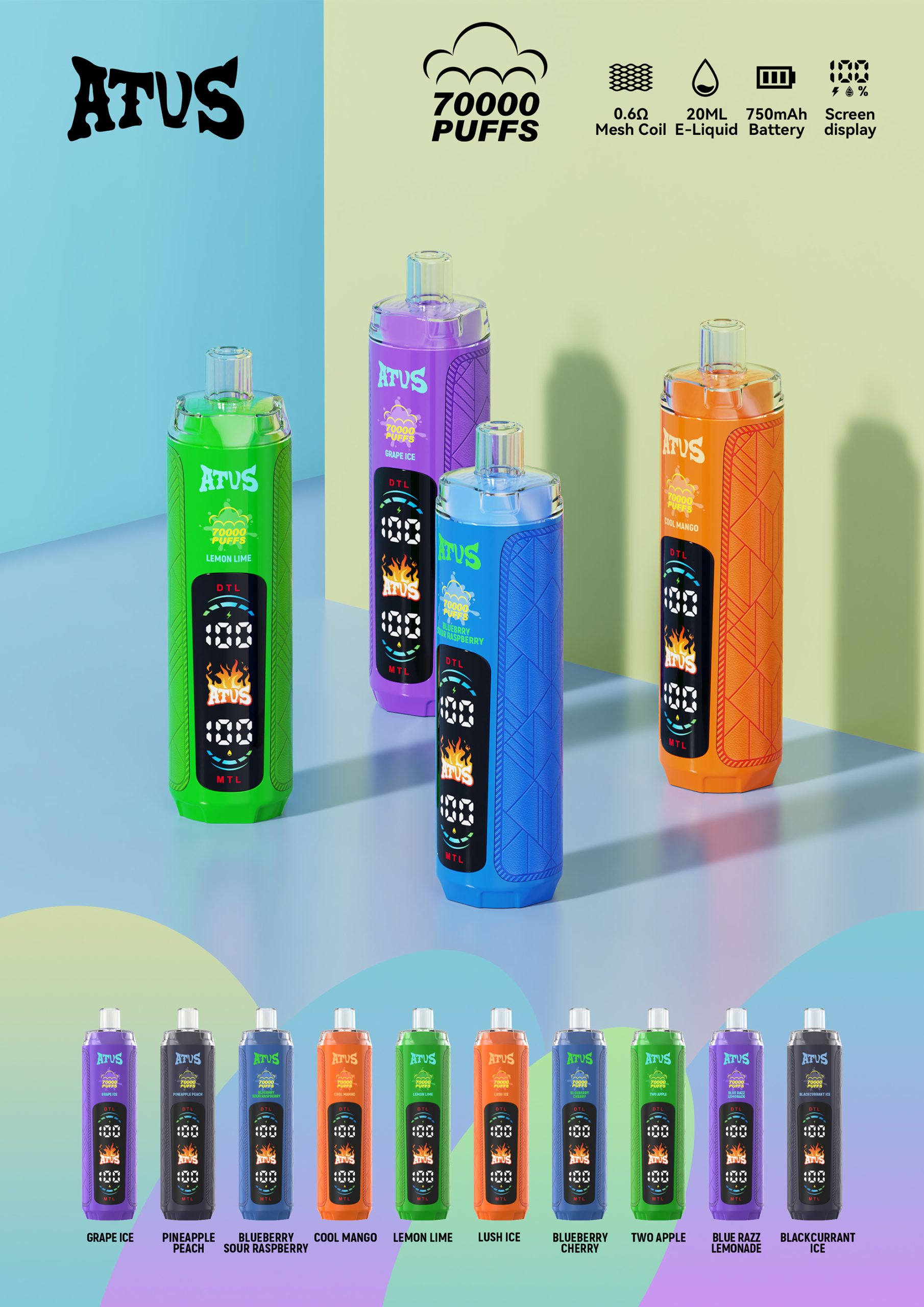 ATVS 70000 Puffs Flavors