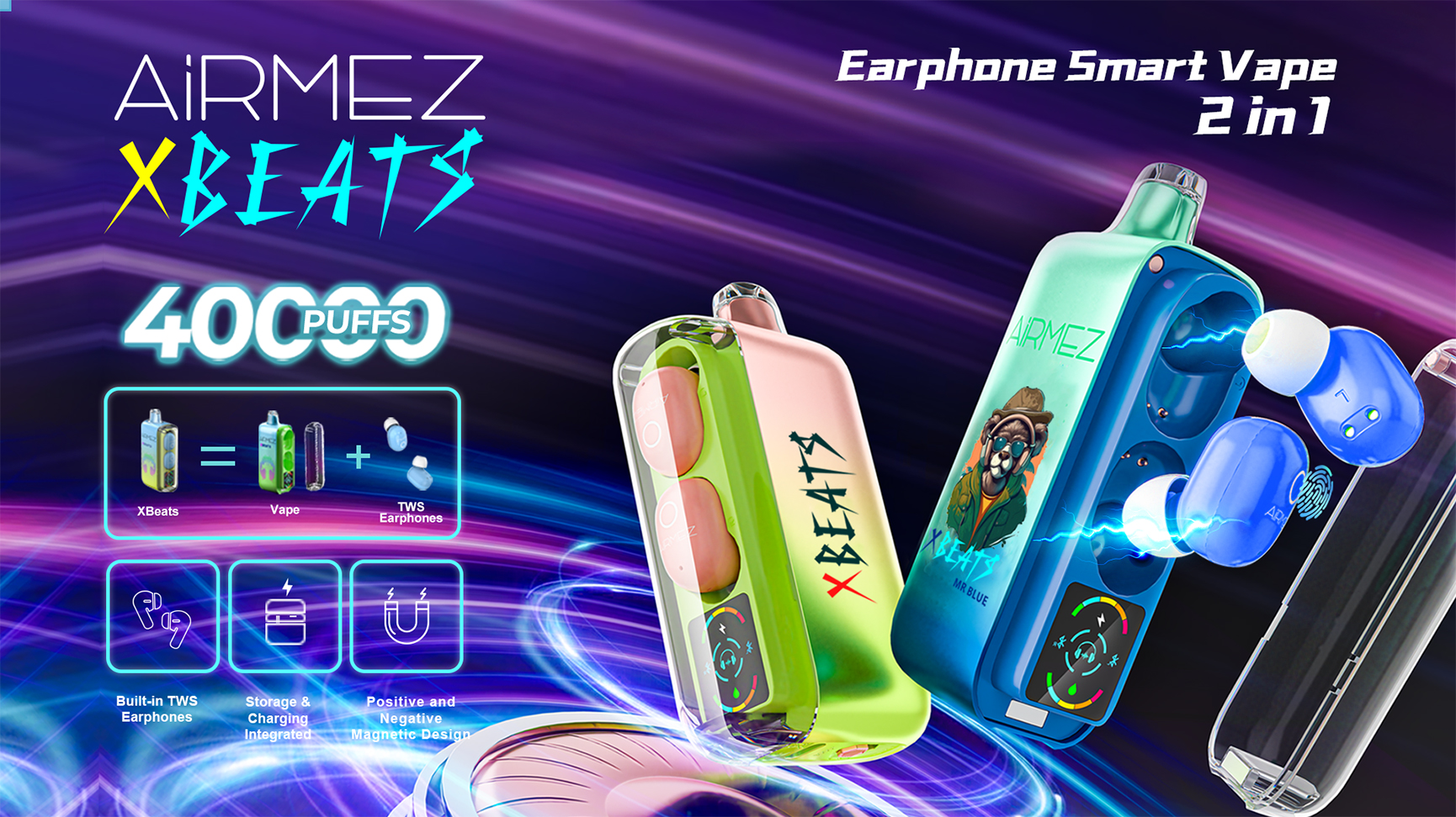 Airmez Xbeats 40000 Puffs Poster Airmez Xbeats 40000 Puffs Poster
