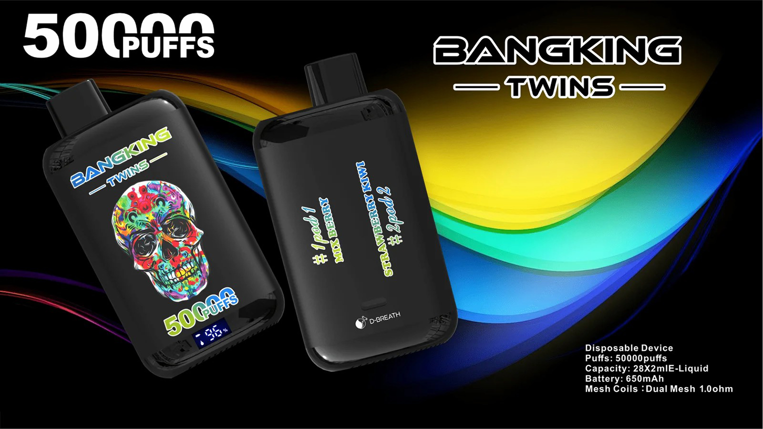 Bang King Twins 50000 Puffs Disposable Vape Banner