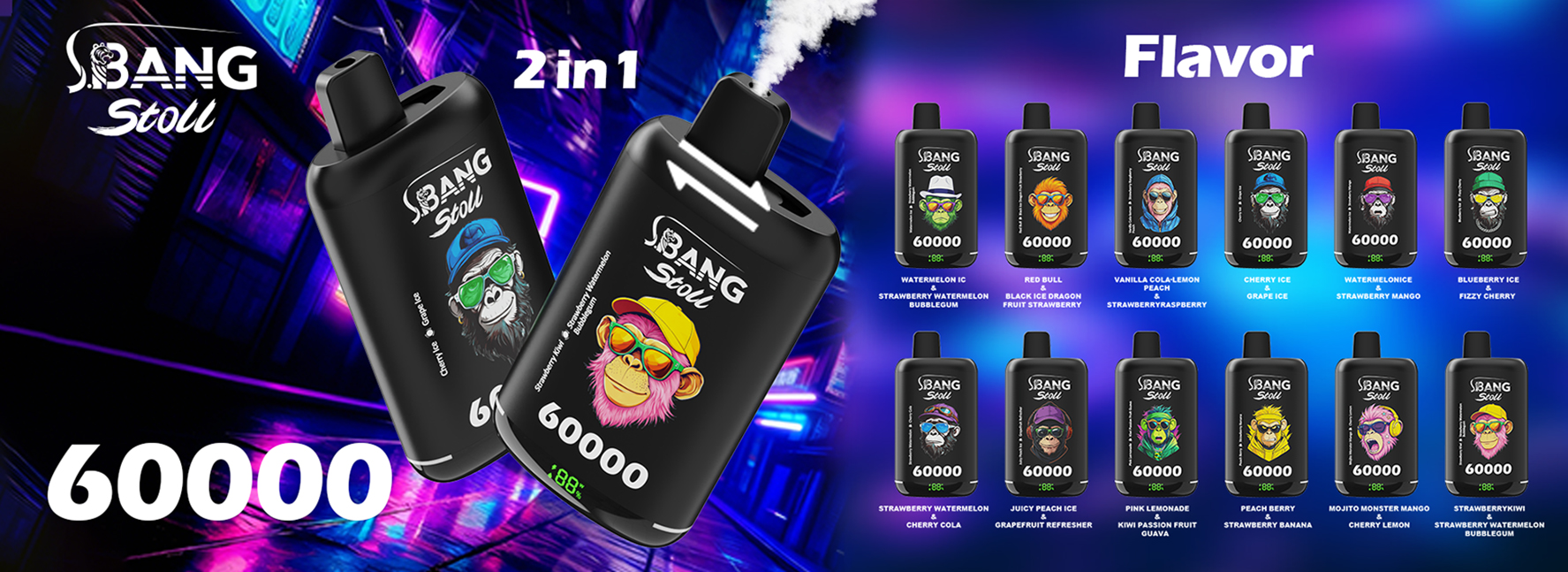 Bang Leader Stoll 60000 Puffs Disposable Vape Poster