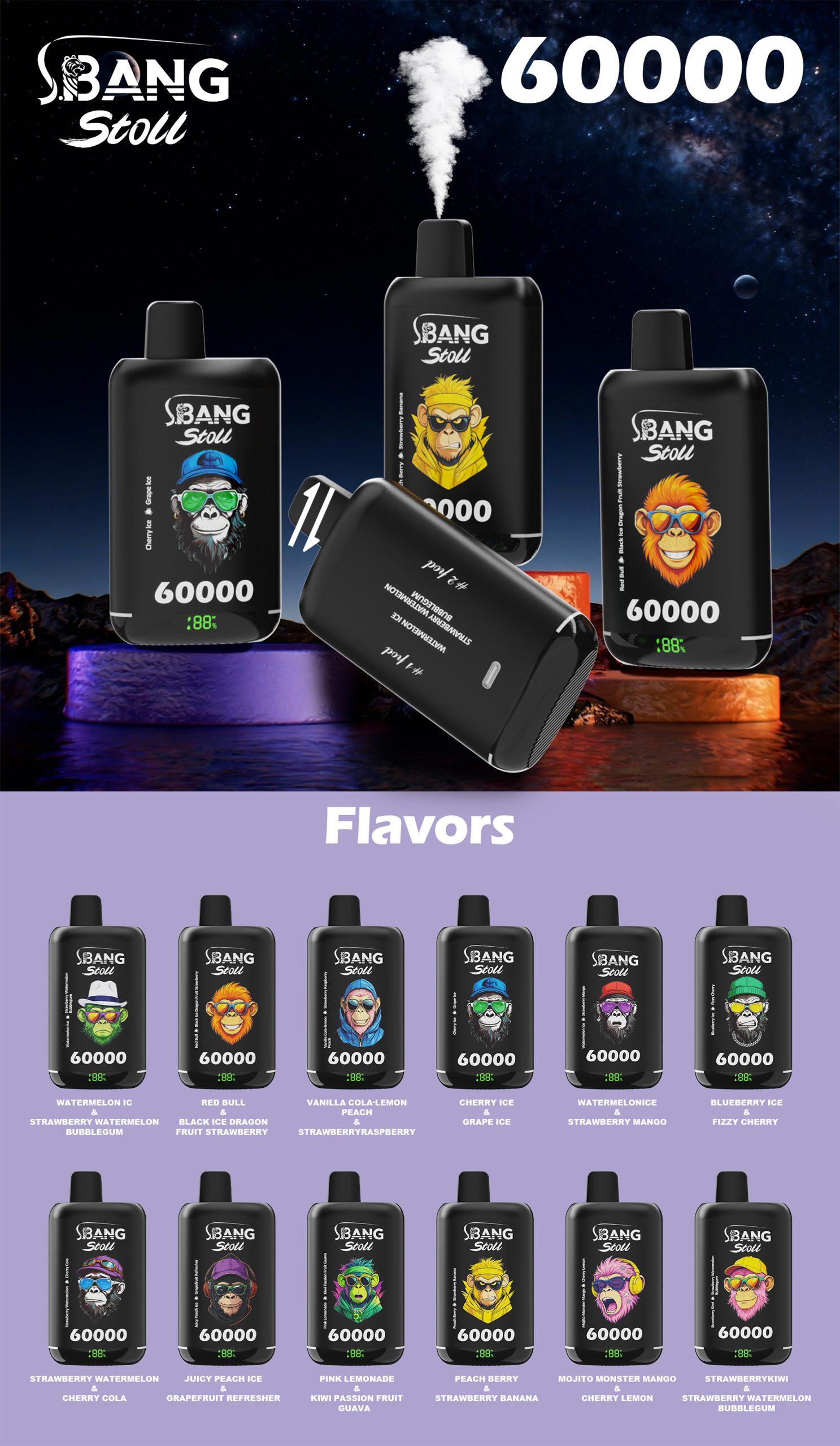 Bang Leader Stoll 60000 Puffs Flavors