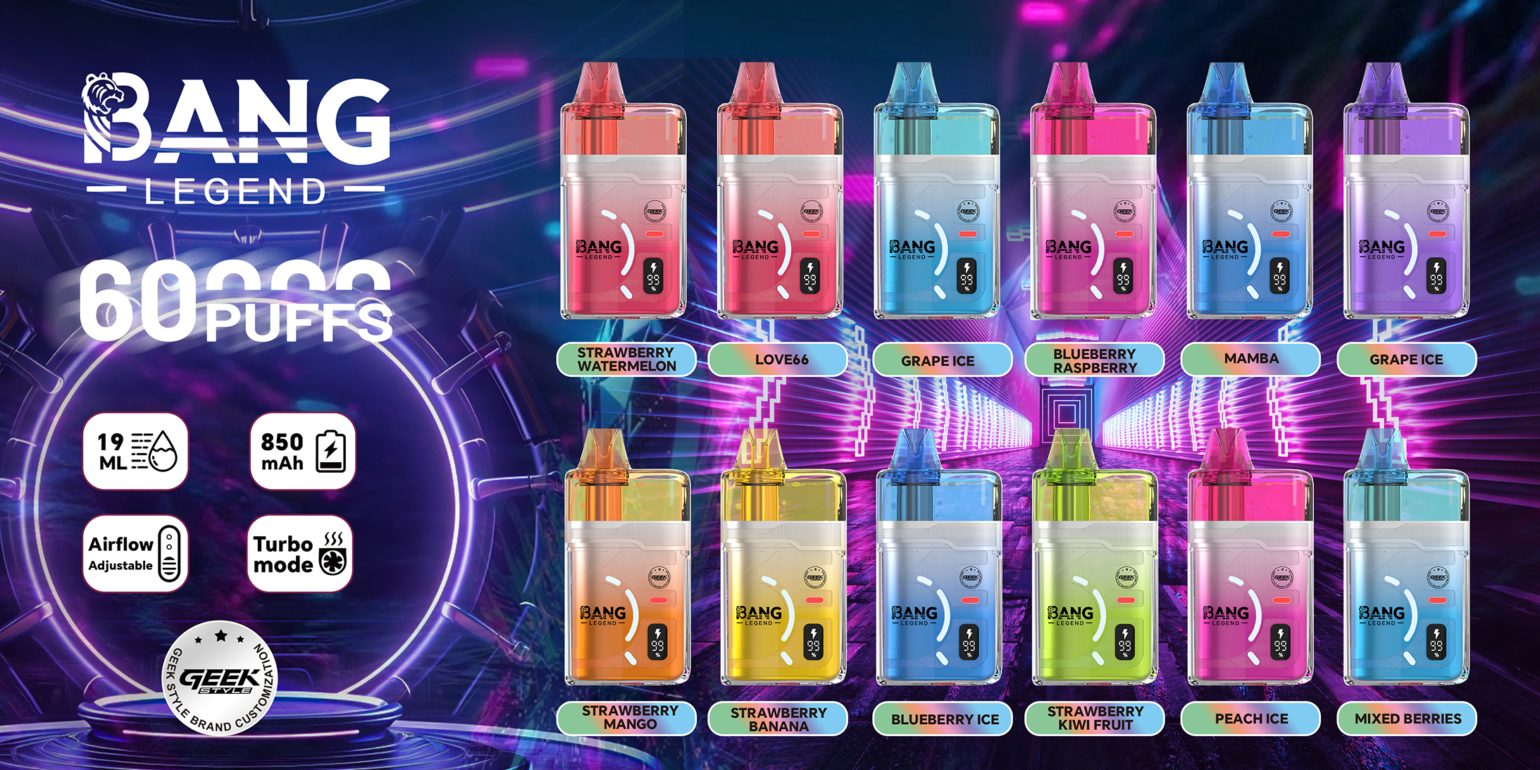 Bang Legend Geek 60000 Puffs Disposable Vape Poster