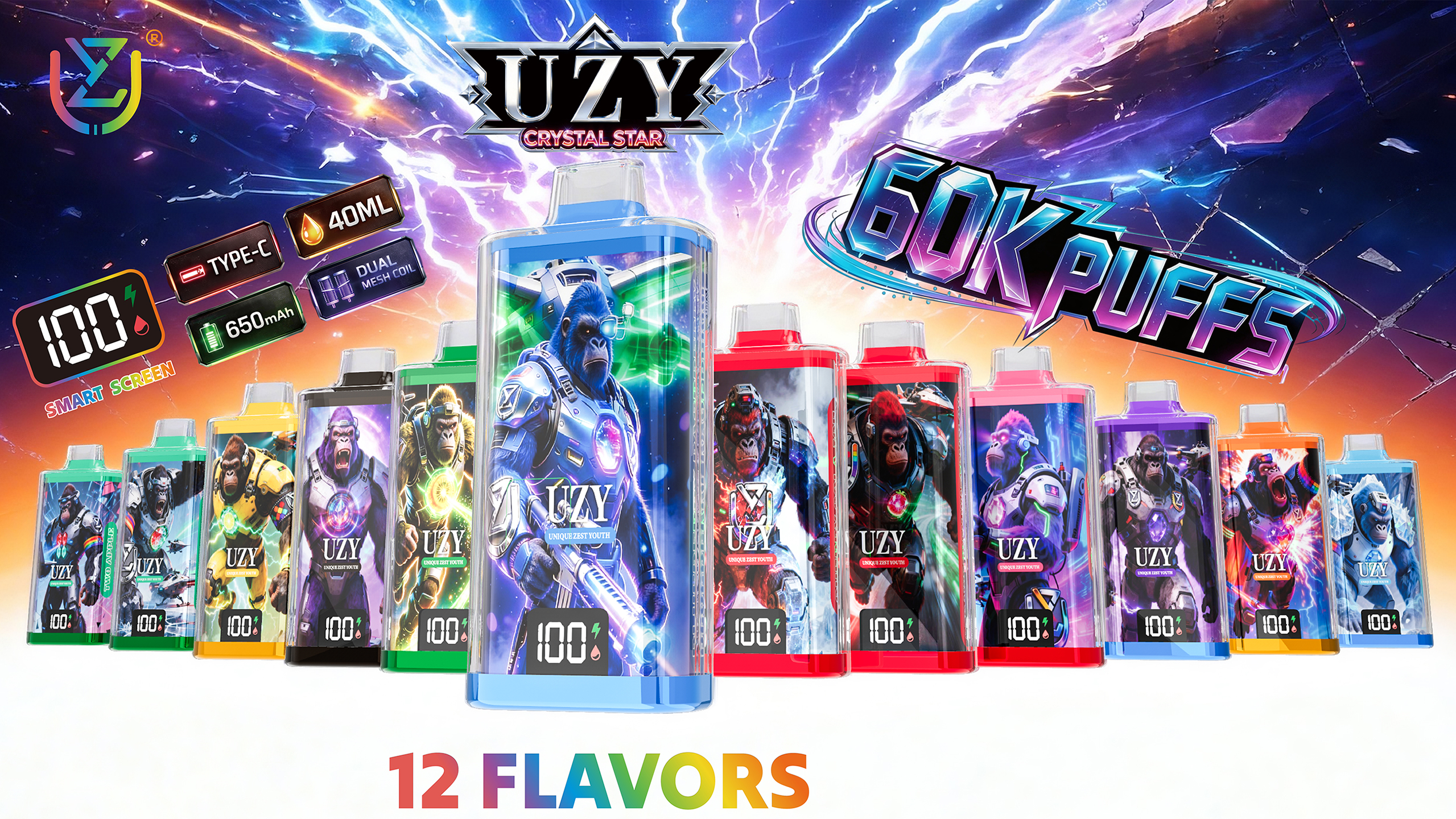 UZY Crystal Star 60000 Puffs Disposable Vape Wholesale
