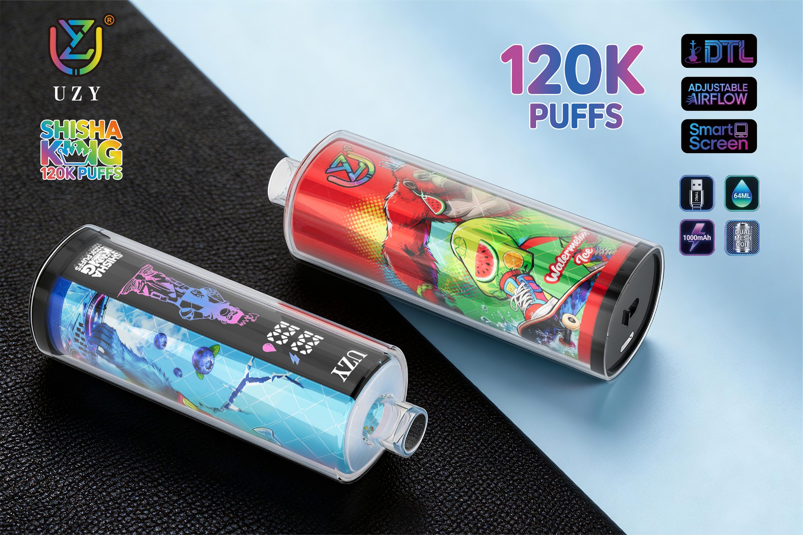UZY Shisha Hookah King 120000 Puffs Banner