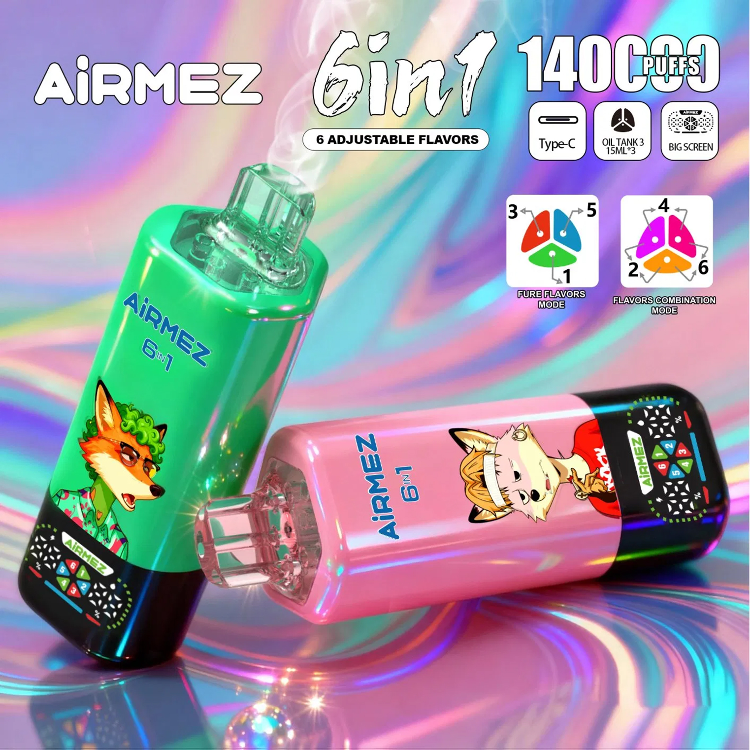 Airmez Fox 6in1 140K Puffs Disposable Vape Pen
