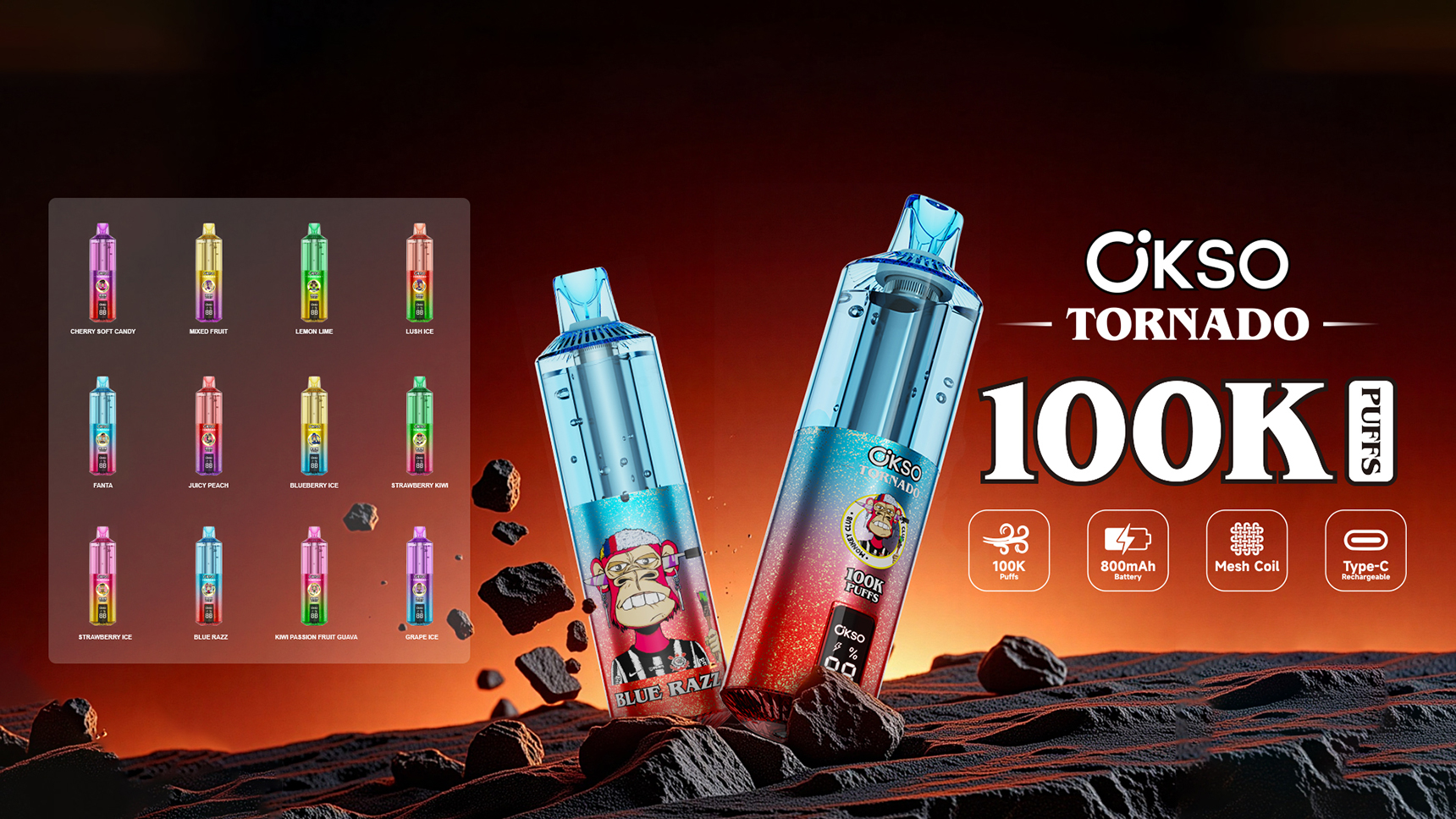 OKSO Tornado 100K Puffs Vape Wholesale Poster OKSO Tornado 100K Puffs Vape Wholesale Poster